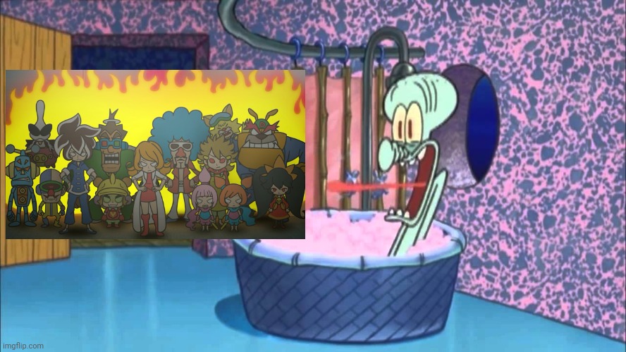 Wario's furious employees who dropped by Squidward's house | image tagged in who dropped by squidward's house | made w/ Imgflip meme maker