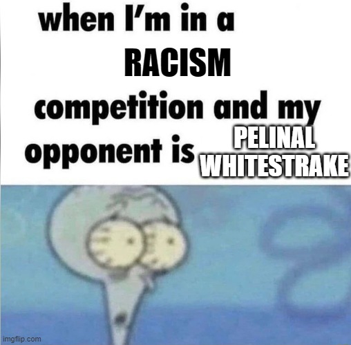 knife ears | RACISM; PELINAL
WHITESTRAKE | image tagged in whe i'm in a competition and my opponent is,elder scrolls | made w/ Imgflip meme maker