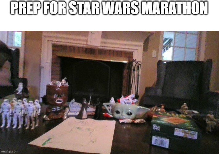 star wars with me and mah sisters :3 | PREP FOR STAR WARS MARATHON | image tagged in star wars,yippee,yoda,darth vader,anakin | made w/ Imgflip meme maker
