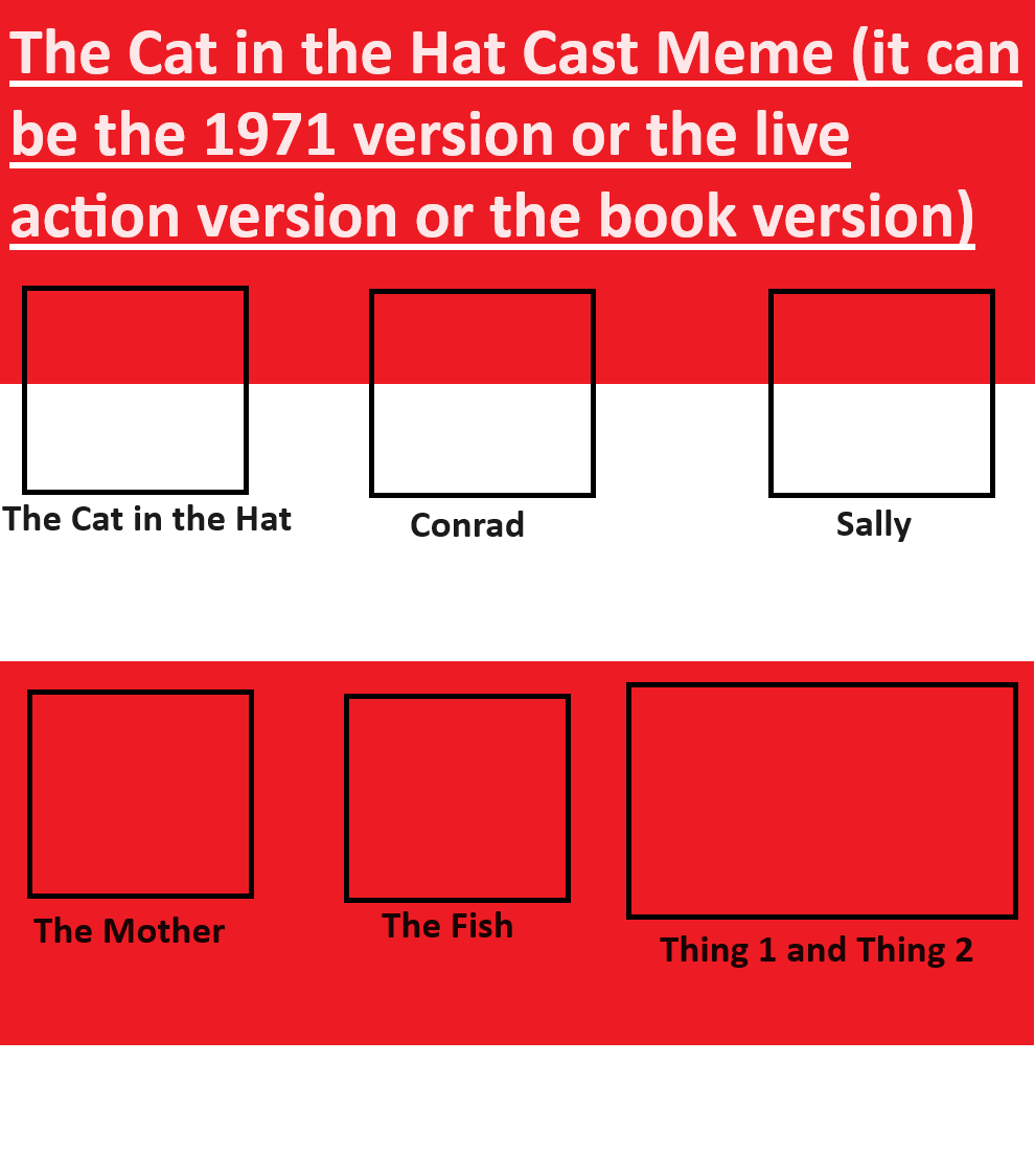 High Quality The Cat in the Hat Cast Meme Blank Meme Template