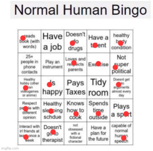 Idk | image tagged in normal human bingo | made w/ Imgflip meme maker