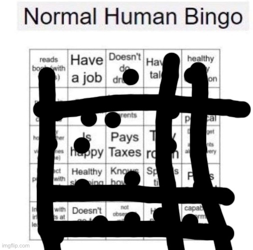 Normal human bingo | image tagged in normal human bingo | made w/ Imgflip meme maker