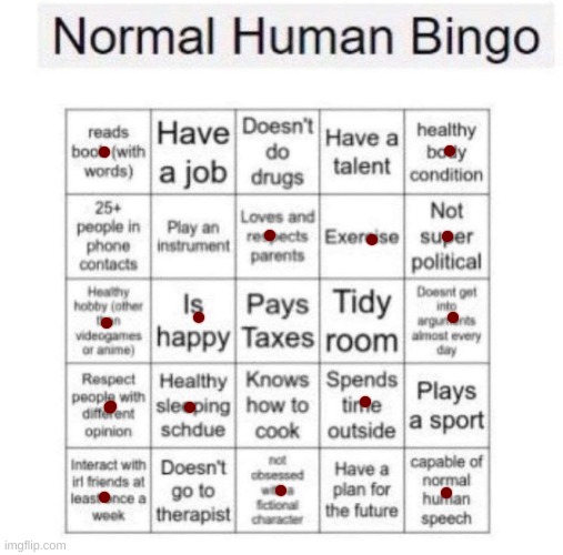 womp | image tagged in normal human bingo | made w/ Imgflip meme maker