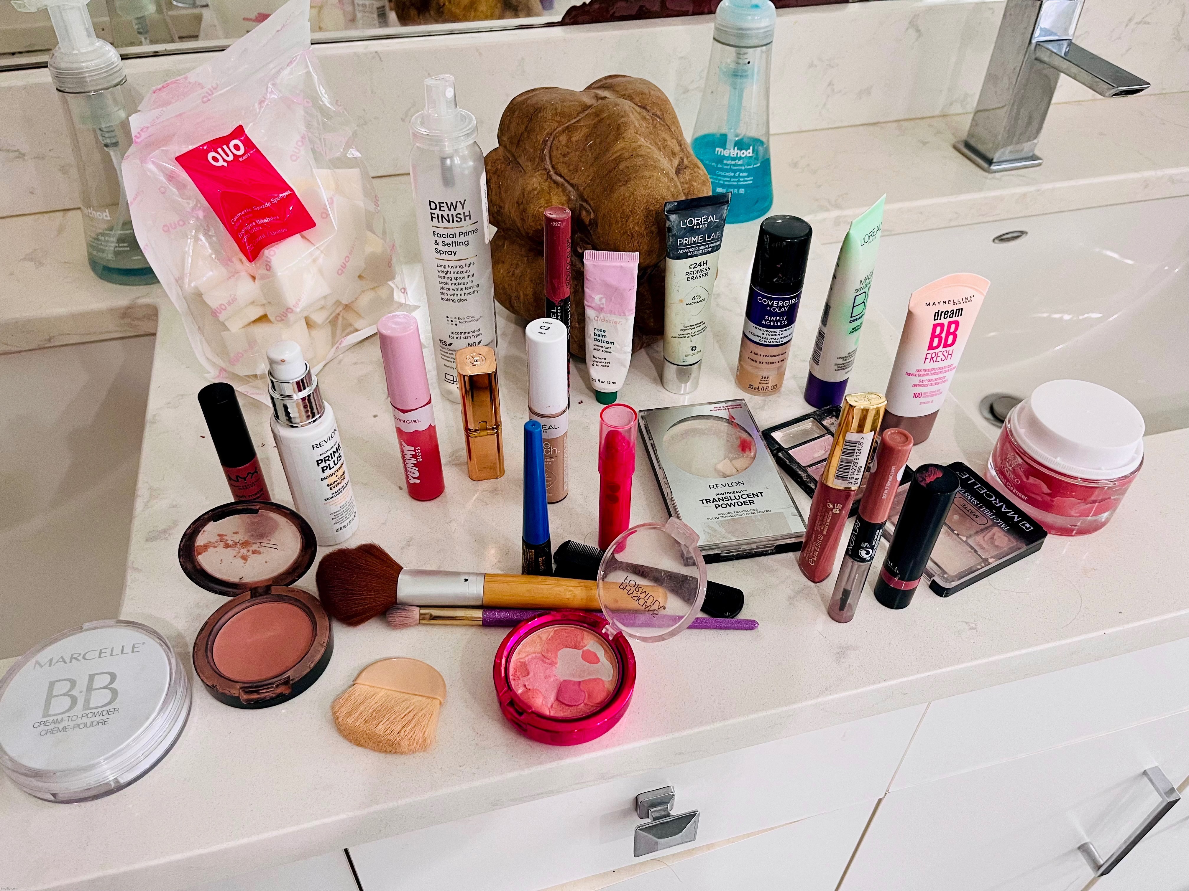 Every studio cosmetic I own (used for acting, usually) | made w/ Imgflip meme maker