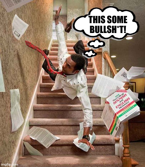 Falling down the stairs | THIS SOME BULLSH*T! | image tagged in falling down the stairs | made w/ Imgflip meme maker