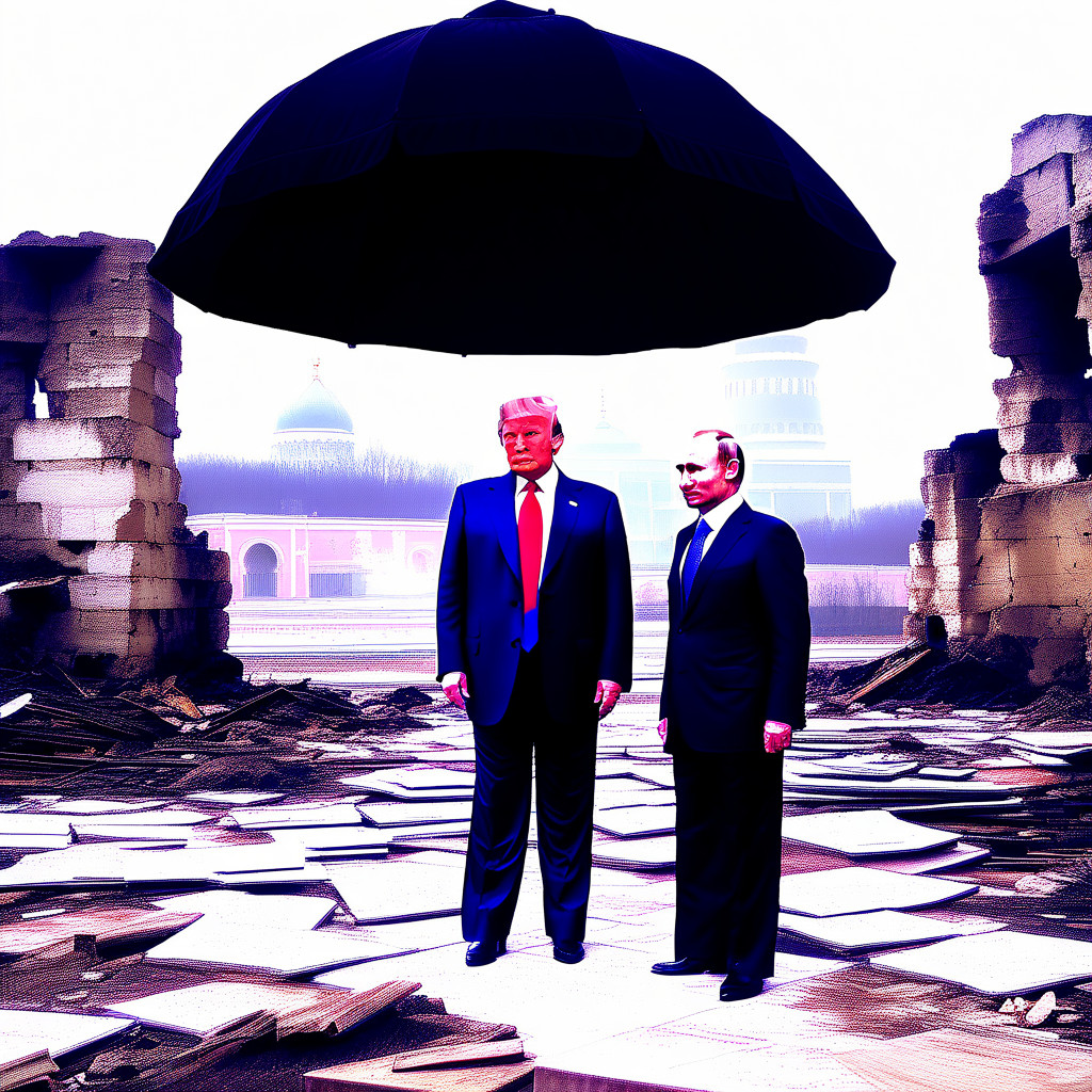 trump and putin under a 16-ton weight Blank Meme Template