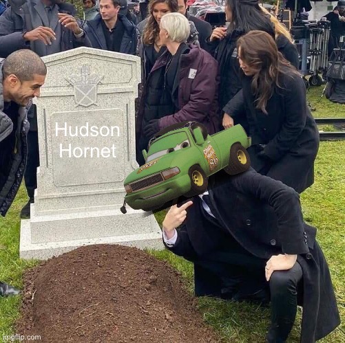 Chief Chick’s Grave Selfie | Hudson
Hornet | image tagged in guy posing in front of grave,hudson hornet,doc hudson,chief chick | made w/ Imgflip meme maker
