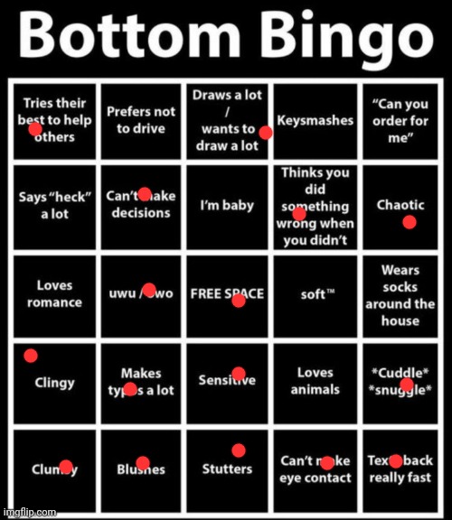 Bottom Bingo | image tagged in bottom bingo | made w/ Imgflip meme maker