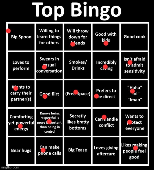 Top Bingo | image tagged in top bingo | made w/ Imgflip meme maker