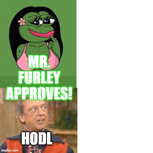 roxythefrog | MR. FURLEY APPROVES! HODL | image tagged in roxythefrog | made w/ Imgflip meme maker