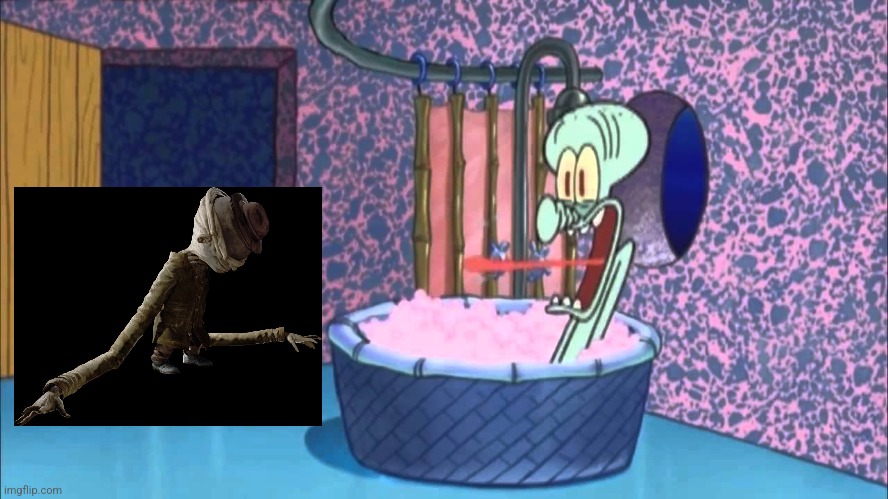 The Janitor who dropped by Squidward's house | image tagged in who dropped by squidward's house | made w/ Imgflip meme maker