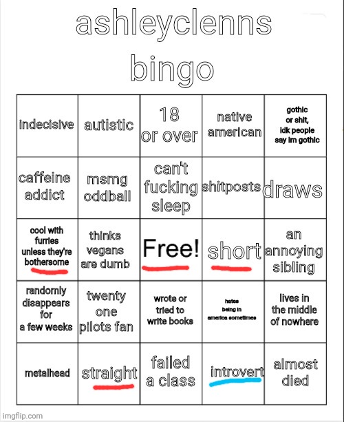 I don't have siblings | image tagged in ashleyclenns bingo | made w/ Imgflip meme maker