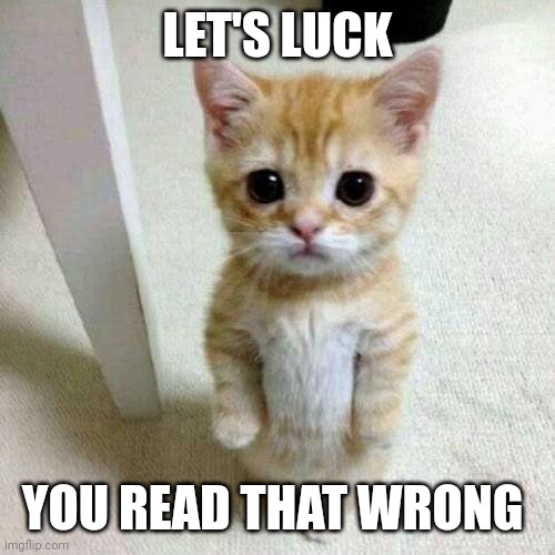 You read that wrongs | LET'S LUCK; YOU READ THAT WRONG | image tagged in el gato,dark humor | made w/ Imgflip meme maker