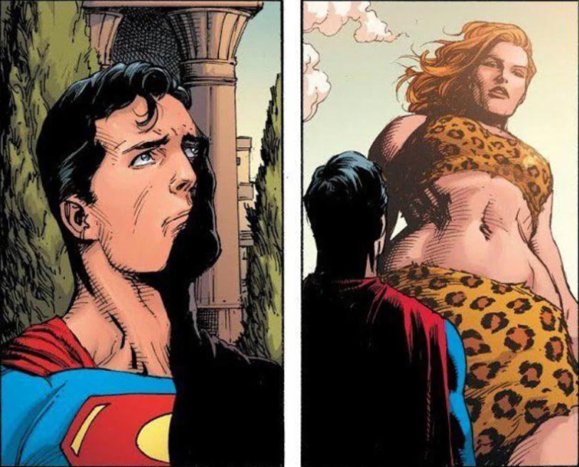 Superman and Giganta Blank Meme Template