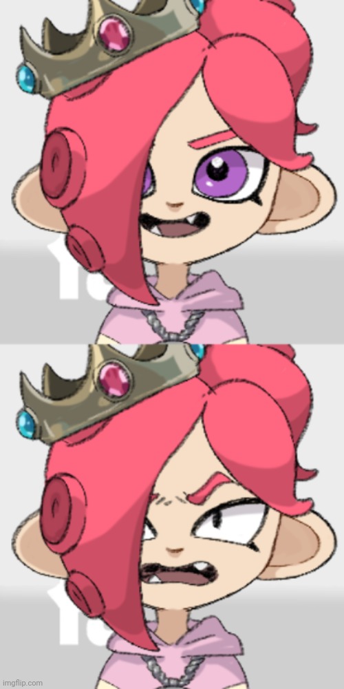 PearlFan23 Octoling happy then angry | image tagged in pearlfan23 octoling happy then angry | made w/ Imgflip meme maker