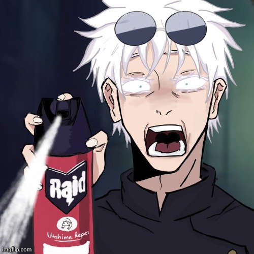 Gojo spray | image tagged in gojo spray | made w/ Imgflip meme maker