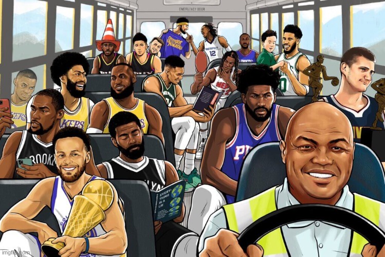 Charles's Bus ride to TNT | image tagged in nba,nba memes,tnt,basketball,basketball meme,lakers | made w/ Imgflip meme maker