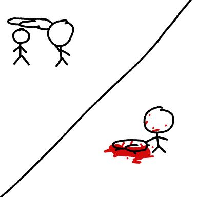 Stickman squish with hand Blank Meme Template