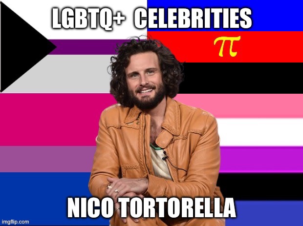LGBTQ+ Celebrities: Nico Tortorella | image tagged in demisexual,polyamorous,bisexual,genderfluid,lgbtq,nico tortorella | made w/ Imgflip meme maker