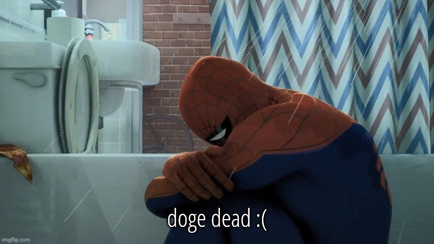 Spiderman depressed | doge dead :( | image tagged in spiderman depressed | made w/ Imgflip meme maker