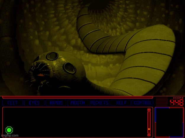 Creepy tapeworm | image tagged in space quest 6 tapeworm | made w/ Imgflip meme maker