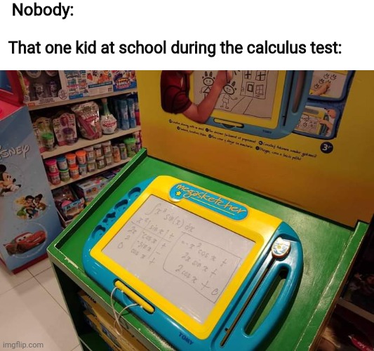 Bro just used megasketcher as a computation sheet | Nobody:; That one kid at school during the calculus test: | image tagged in funny,so true,school,relatable | made w/ Imgflip meme maker