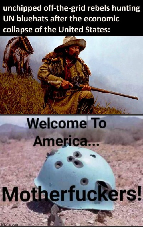 Welcome to America | image tagged in united nations,rebel,apocalypse | made w/ Imgflip meme maker