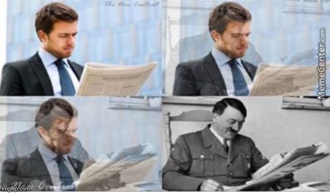 Man turns into hitler | image tagged in man turns into hitler | made w/ Imgflip meme maker