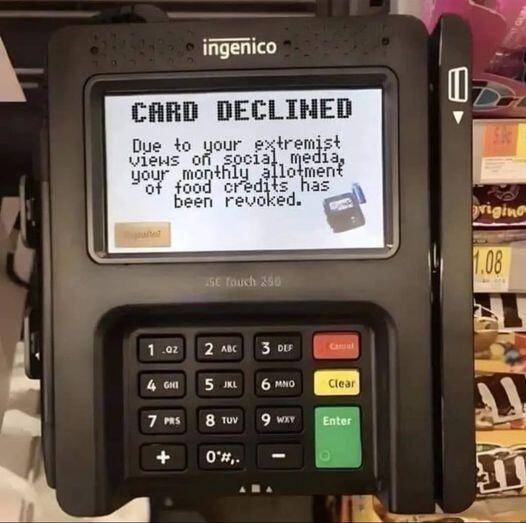 Social Credit Card Declined Blank Meme Template