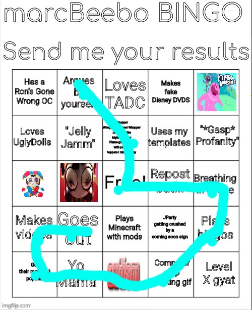 BOOOOOAAAAAAT | image tagged in marcbeebo bingo | made w/ Imgflip meme maker