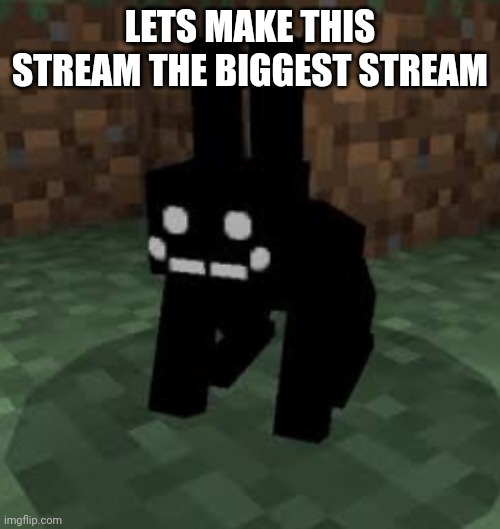 Black rabbit | LETS MAKE THIS STREAM THE BIGGEST STREAM | image tagged in black rabbit | made w/ Imgflip meme maker