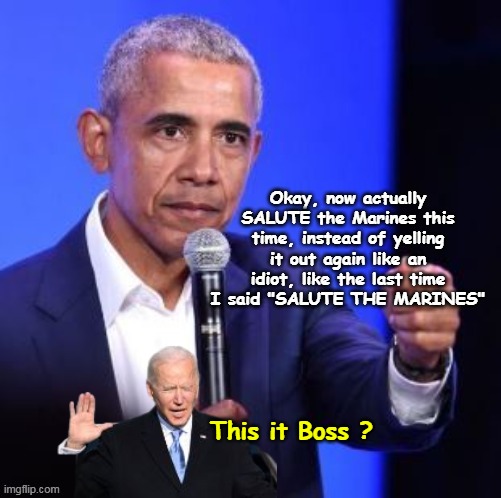 Mouthpiece and Earpiece | This it Boss ? | image tagged in obama biden salute the marines meme | made w/ Imgflip meme maker