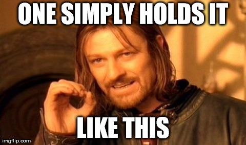 One Does Not Simply Meme | ONE SIMPLY HOLDS IT LIKE THIS | image tagged in memes,one does not simply | made w/ Imgflip meme maker
