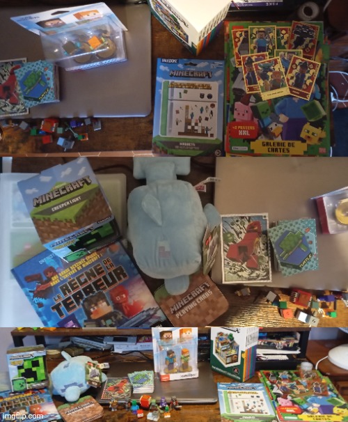 My actual Minecraft collection (for the cards 77 Classic Minecraft cards and 77 Lego Minecraft cards including 8 extremely rare | made w/ Imgflip meme maker