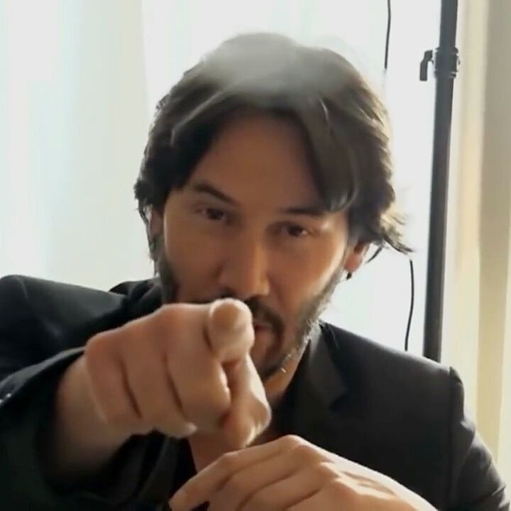 High Quality Keanu Pointing Blank Meme Template