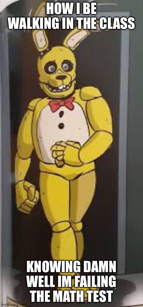 HOW I BE WALKING IN THE CLASS; KNOWING DAMN WELL IM FAILING THE MATH TEST | made w/ Imgflip meme maker