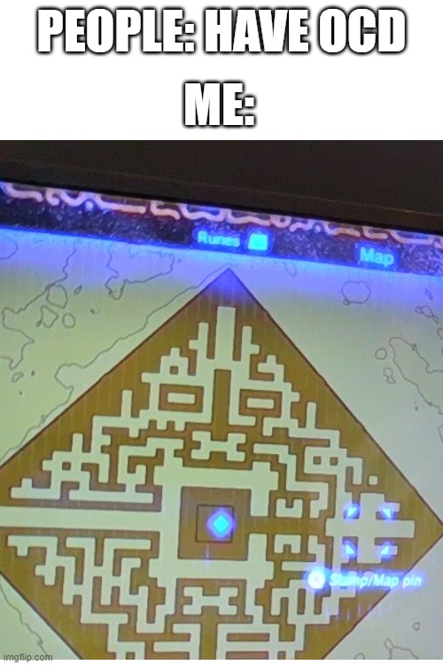 It's off-center... How have I never noticed this. Is this just me noticing it for the first time? | PEOPLE: HAVE OCD; ME: | image tagged in botw,the legend of zelda breath of the wild | made w/ Imgflip meme maker