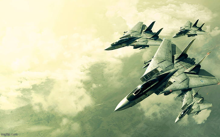 Ace Combat 5 Four Planes | image tagged in acecombat,gaming,flying,aircraft | made w/ Imgflip meme maker
