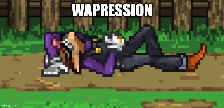 SSF2 dead Waluigi | WAPRESSION | image tagged in ssf2 dead waluigi | made w/ Imgflip meme maker