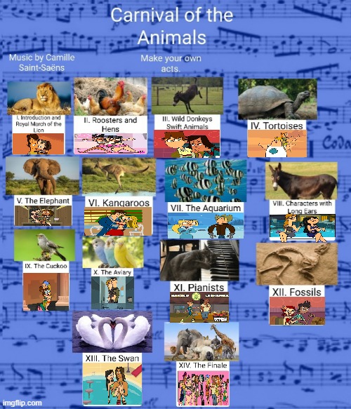 Total Drama Sings Carnival of the Animals | image tagged in total drama,animals,classical music | made w/ Imgflip meme maker