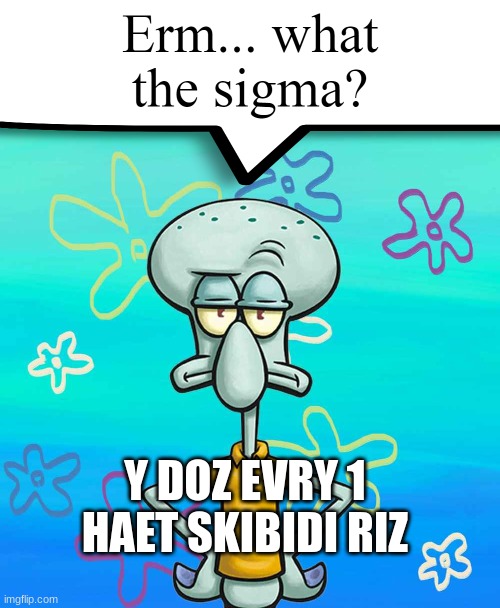 Erm... what the sigma? | Y DOZ EVRY 1 HAET SKIBIDI RIZ | image tagged in erm what the sigma | made w/ Imgflip meme maker