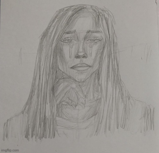 how i feel rn | image tagged in drawings,sketch,girl,sad,portrait | made w/ Imgflip meme maker