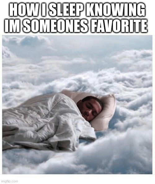 How I sleep knowing | HOW I SLEEP KNOWING IM SOMEONES FAVORITE | image tagged in how i sleep knowing | made w/ Imgflip meme maker