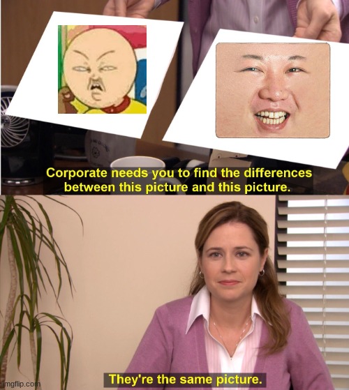 Caillou x Kim Jong Un | image tagged in angry caillou,cartoon,caillou,movies,tv,tv show | made w/ Imgflip meme maker