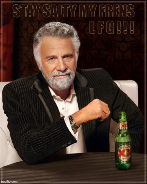 The Most Interesting Man In The World Meme | L F G ! ! ! STAY SALTY MY FRENS | image tagged in memes,the most interesting man in the world | made w/ Imgflip meme maker