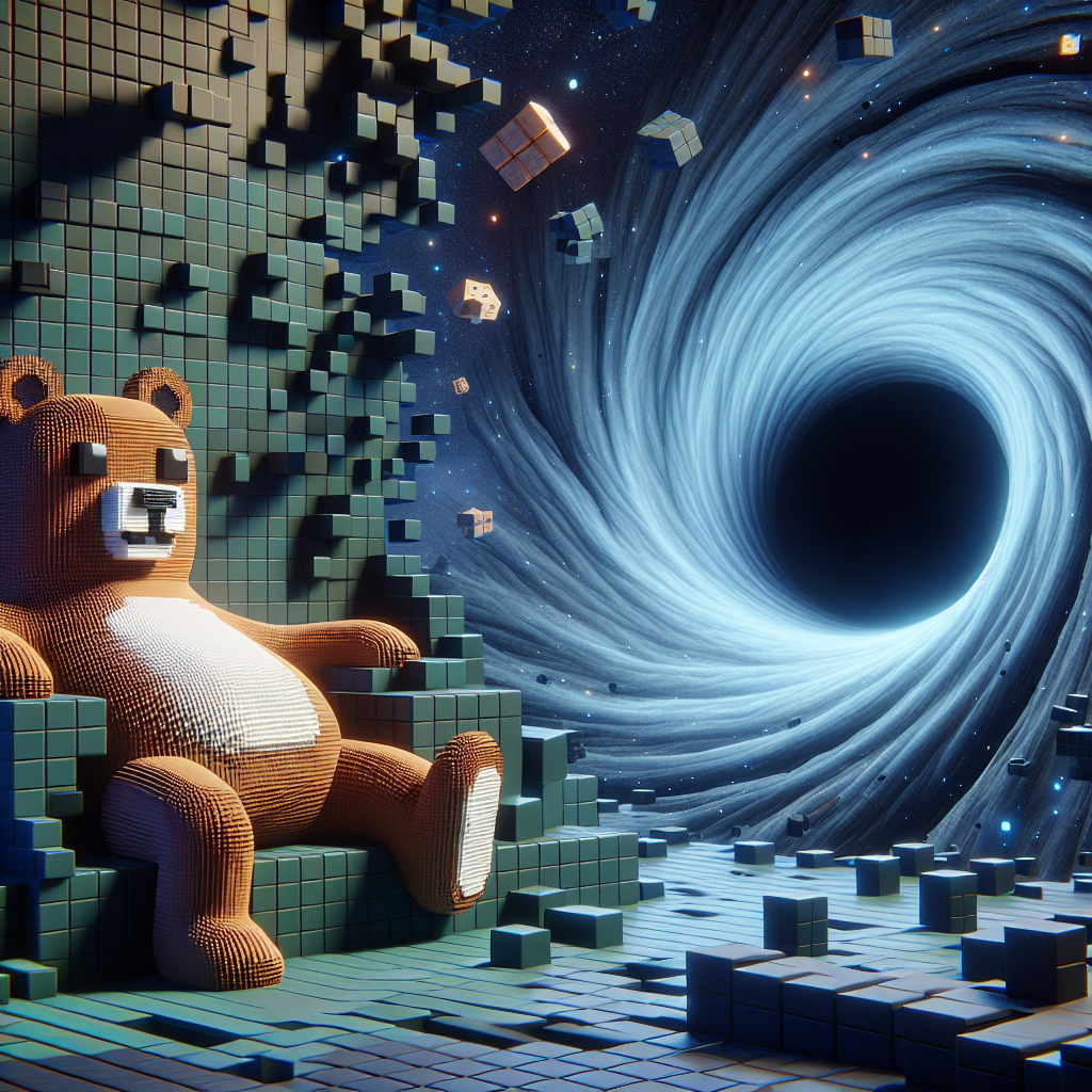 High Quality Roblox Freddy fazebear sitting on a black hole roblox looking Blank Meme Template