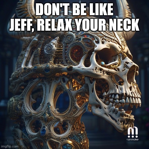 Don't be like Jeff, relax your neck | DON'T BE LIKE JEFF, RELAX YOUR NECK | image tagged in neck | made w/ Imgflip meme maker