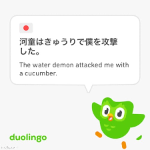 cucumber is the ultimate weapon | image tagged in memes,duolingo | made w/ Imgflip meme maker