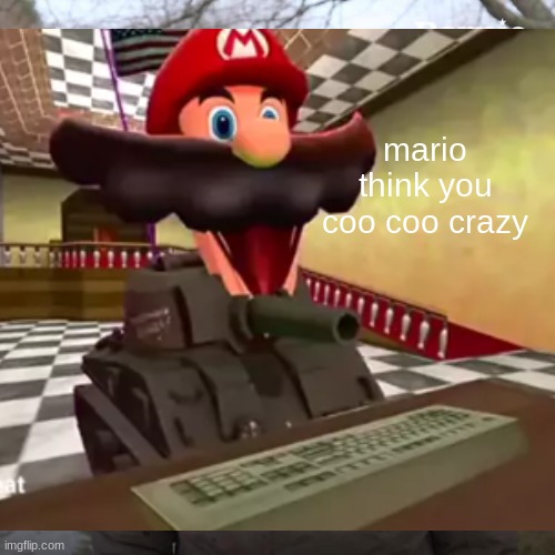 smg4 mario | mario think you coo coo crazy | image tagged in yes | made w/ Imgflip meme maker