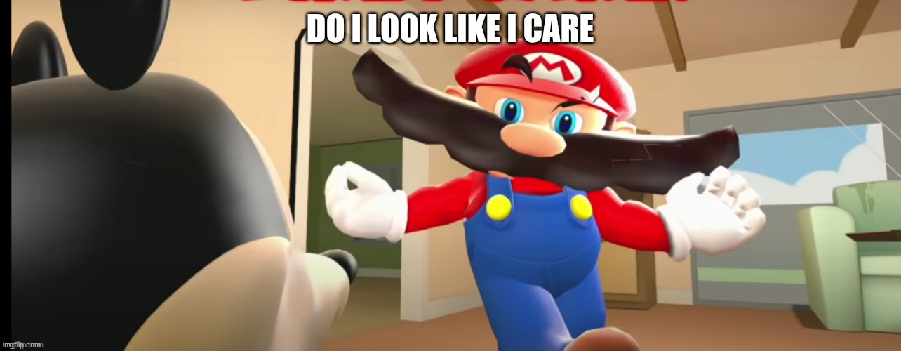 image tagged in mario do i look like i care | made w/ Imgflip meme maker